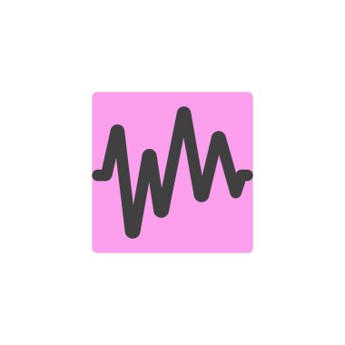 Ses dalgası dış hat simgesi, çizgi vektör işareti, beyaz üzerine izole edilmiş doğrusal renkli resim. Sembol, logo çizimi. Vektör grafikleri