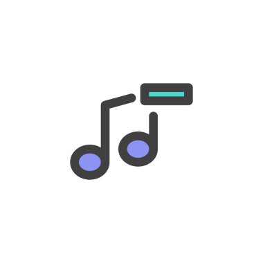 şarkısının ana hatlarını silme simgesi, çizgi vektör işareti, beyaz üzerine izole edilmiş doğrusal renkli resim. Sembol, logo çizimi. Vektör grafikleri