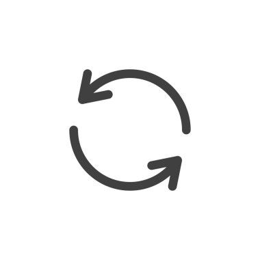 Tekrar et düğme vektör simgesi. Dairesel oklar mobil konsept ve web tasarımı için düz tabela doldurdu. Düğme simgesini yeniden yükle. Sembol, logo çizimi. Vektör grafikleri