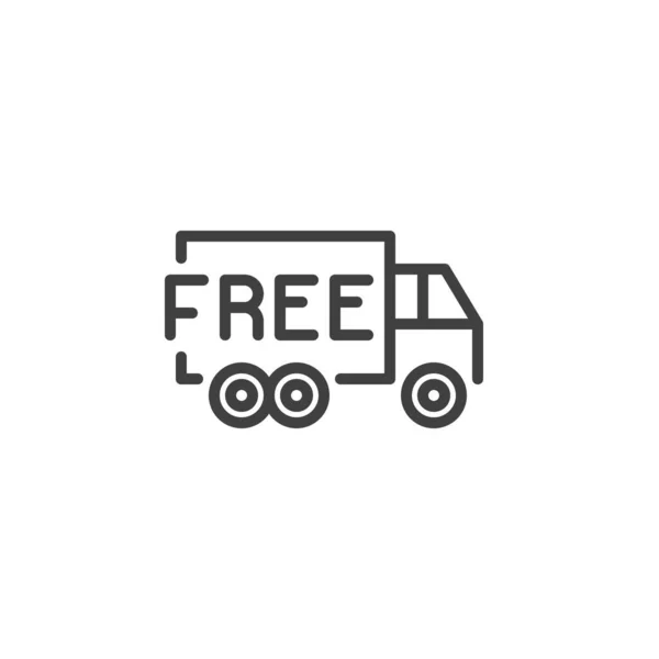 Free Shipping Service Line Icon Linear Style Sign Mobile Concept — Vetor de Stock