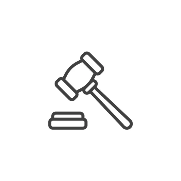 Auction Hammer Line Icon Linear Style Sign Mobile Concept Web — Stock vektor