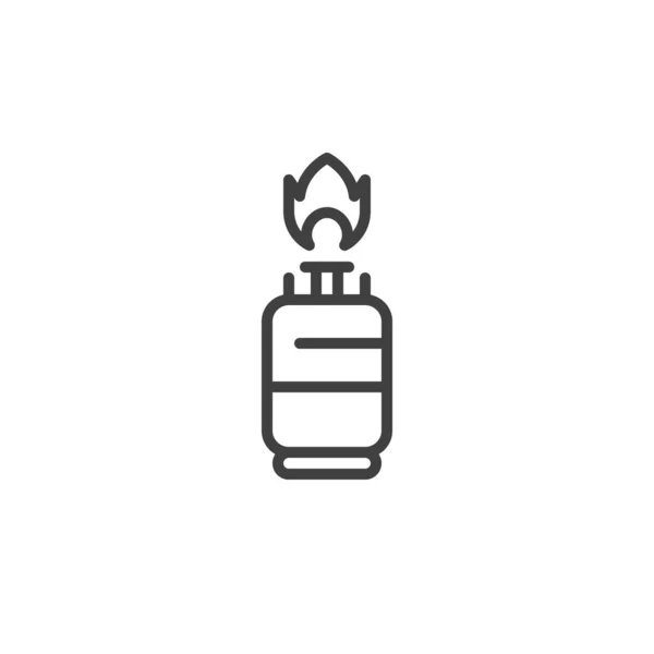 ガスボンベのアイコン モバイルコンセプトとウェブデザインのためのリニアスタイルのサイン ガスタンクの輪郭ベクトルアイコン シンボル ロゴイラスト ベクトルグラフィックス — ストックベクタ