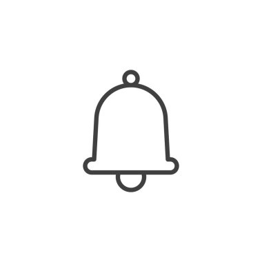 Çan çizgisi simgesine bildir. Mobil konsept ve web tasarımı için doğrusal biçim işareti. UI çan çizgisi vektör simgesi. Sembol, logo çizimi. Vektör grafikleri