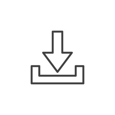 Ok Çizgisi simgesini indir. Mobil konsept ve web tasarımı için doğrusal biçim işareti. UI ana hat vektör simgesi indir. Sembol, logo çizimi. Vektör grafikleri