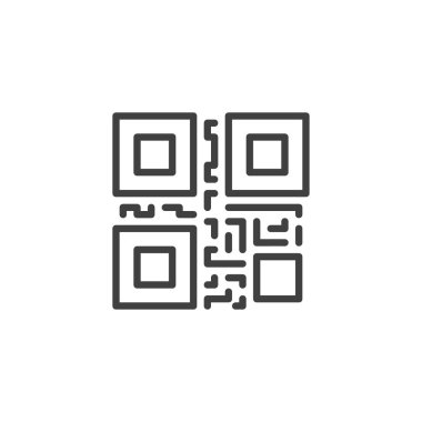 QR code Line icon. linear style sign for mobile concept and web design. QR scan outline vector icon. Symbol, logo illustration. Vector graphics