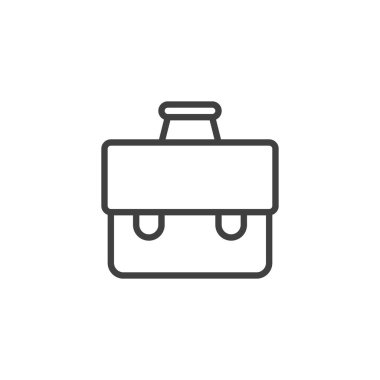 Çanta, bavul hattı simgesi. Mobil konsept ve web tasarımı için ofis çantası doğrusal işareti. Portföyün ana hatları vektör simgesi. Sembol, logo çizimi. Vektör grafikleri