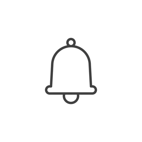 Ikona Dzwonka Powiadamiającego Liniowy Znak Stylu Dla Mobilnej Koncepcji Projektowania — Wektor stockowy