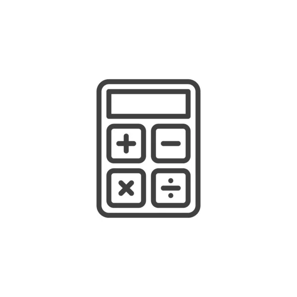 Значок Линии Калькулятора Знак Стиля Мобильной Концепции Веб Дизайна Значок — стоковый вектор