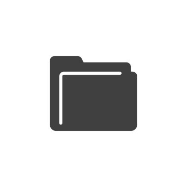 Dosya klasörü vektör simgesi. mobil konsept ve web tasarımı için düz tabela dolu. Belge klasörü glyph simgesi. Sembol, logo illüstrasyonu. Vektör grafikleri