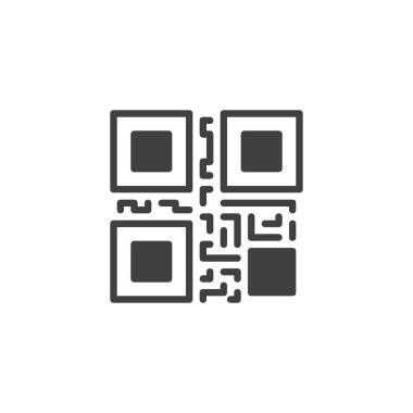 QR code vector icon. filled flat sign for mobile concept and web design. QR scan glyph icon. Symbol, logo illustration. Vector graphics