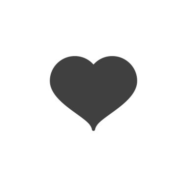 Kalp vektör simgesi. Mobil konsept ve web tasarımı için düz tabela. Kalp sembolü simgesi. Favori, aşk sembolü, logo çizimi. Vektör grafikleri