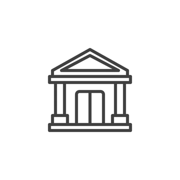 银行建筑线图标 移动概念和网页设计的线性风格标志 银行轮廓矢量图标 标识插图 矢量图形 — 图库矢量图片