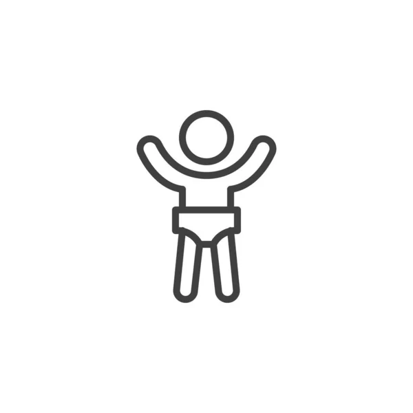 Baby Windelinie Symbol Lineares Stilschild Für Mobiles Konzept Und Webdesign — Stockvektor