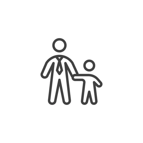 Ikona Samotnego Ojca Liniowy Znak Stylu Dla Mobilnej Koncepcji Projektowania — Wektor stockowy