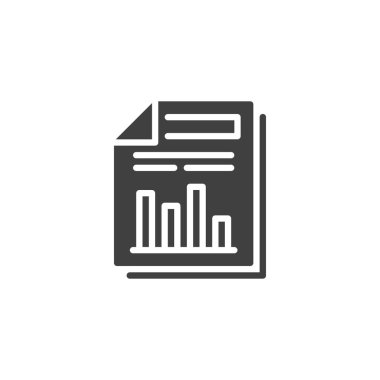 Mali rapor vektör simgesi. Mobil konsept ve web tasarımı için düz tabela çizelgesi içeren bir belge. Finansal beyan simgesi. Sembol, logo çizimi. Vektör grafikleri