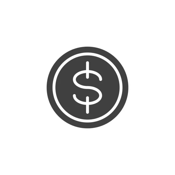 Dollar Coin Vector Icon Filled Flat Sign Mobile Concept Web — Stock Vector