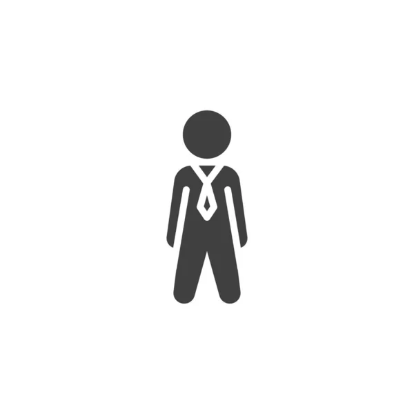 Geschäftsmann Vektor Symbol Mann Mit Krawatte Gefüllt Flachschild Für Mobiles — Stockvektor