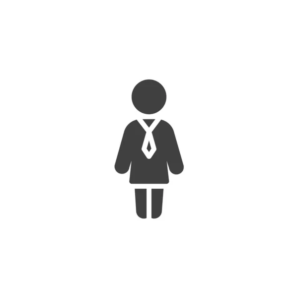 Ділова Жінка Векторний Значок Жінка Краваткою Заповнила Плоский Знак Мобільної — стоковий вектор