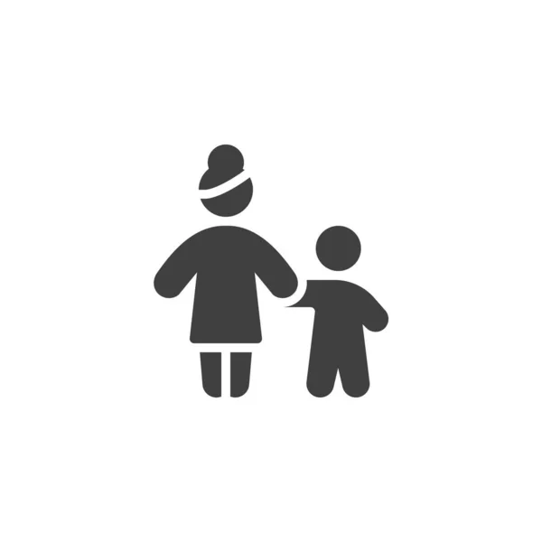 Vektor Symbol Für Alleinerziehende Mütter Gefüllte Flache Schilder Für Mobiles — Stockvektor