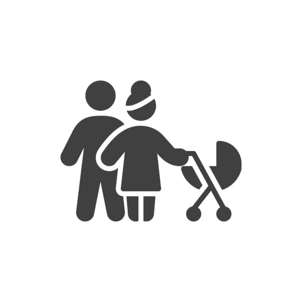 Семейная Пара Икона Детского Вектора Заполненный Плоский Знак Мобильной Концепции — стоковый вектор