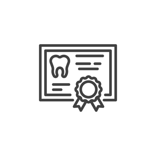 Значок Линии Зубного Сертификата Знак Стиля Мобильной Концепции Веб Дизайна — стоковый вектор