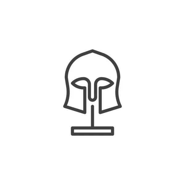 Значок Линии Шлема Средневековых Рыцарей Знак Стиля Мобильной Концепции Веб — стоковый вектор