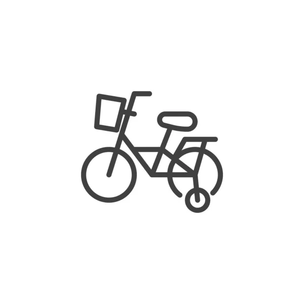 Kids Bicycle Line Icon Lineární Styl Značky Pro Mobilní Koncept — Stockový vektor