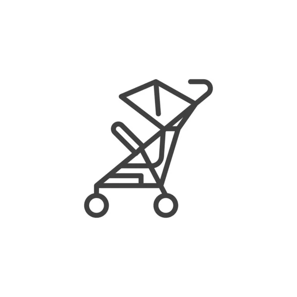 Значок Линии Детской Коляски Знак Стиля Мобильной Концепции Веб Дизайна — стоковый вектор