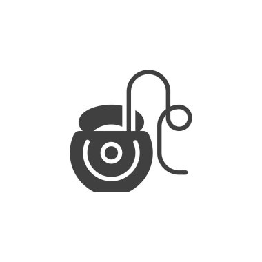 Diş ipi vektör simgesi. Mobil konsept ve web tasarımı için düz tabela. Diş ipliği sembolü. Sembol, logo çizimi. Vektör grafikleri