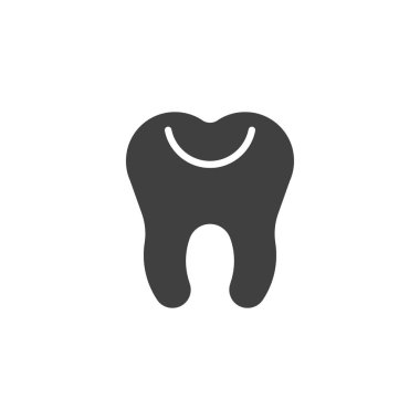 Diş dolgu vektör simgesi. Mobil konsept ve web tasarımı için düz tabela. Diş çürüğü onarım simgesi. Sembol, logo çizimi. Vektör grafikleri