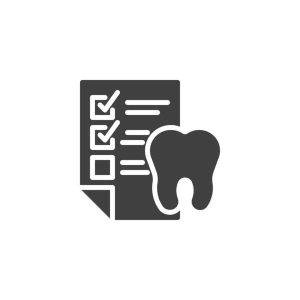 歯科検査ベクターのアイコン モバイルコンセプトとウェブデザインのための完全なフラット記号 歯診断レポートグリフアイコン シンボル ロゴイラスト ベクトルグラフィックス — ストックベクタ