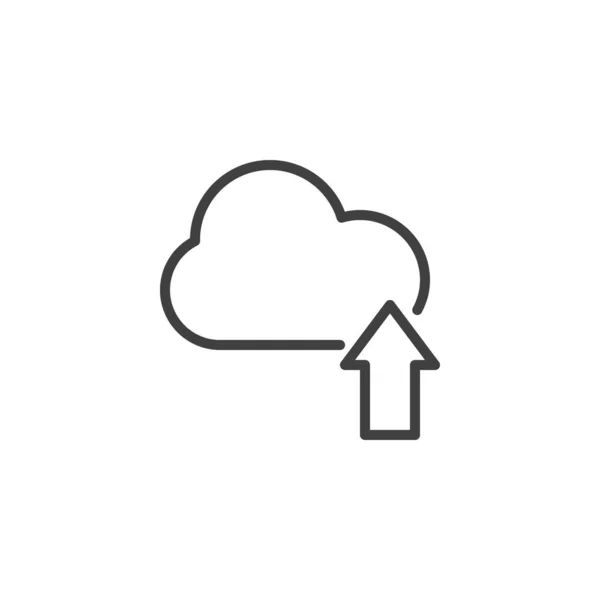 Значок Линии Загрузки Облаков Знак Стиля Мобильной Концепции Веб Дизайна — стоковый вектор