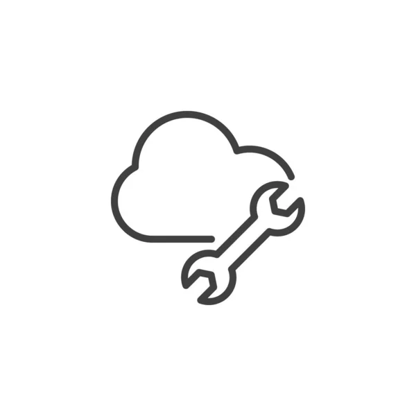 Ikona Technologii Przetwarzania Chmurze Liniowy Znak Stylu Dla Mobilnej Koncepcji — Wektor stockowy