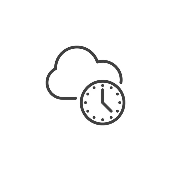 Cloud Storage Time Line Icon Linear Style Sign Mobile Concept — Stock Vector