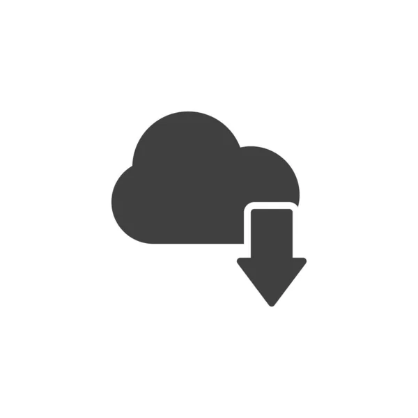 Ícone Vetor Download Nuvem Sinal Plano Cheio Para Conceito Móvel — Vetor de Stock