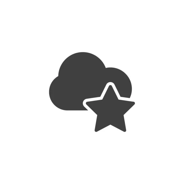 最好的云量向量图标 填写了移动概念和网页设计的平面标志 云彩和星光图标 标识插图 矢量图形 — 图库矢量图片