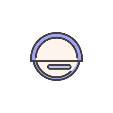 Elektrikli tek tekerlekli bisiklet taslak simgesi, çizgi vektör işareti, beyaz üzerine izole edilmiş doğrusal renkli resim. Sembol, logo çizimi. Vektör grafikleri