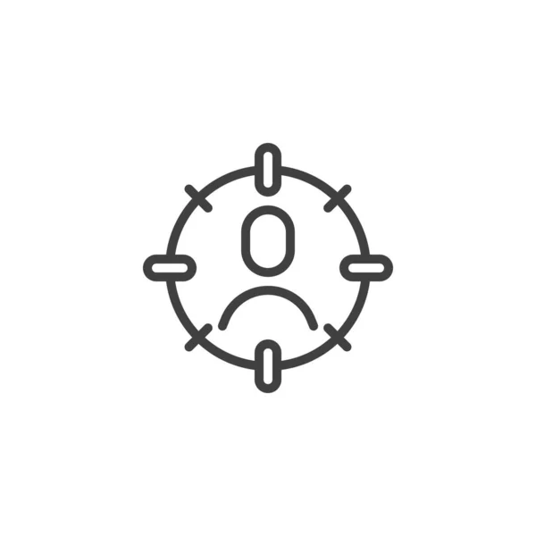 Значок Целевой Линии Клиента Знак Стиля Мобильной Концепции Веб Дизайна — стоковый вектор