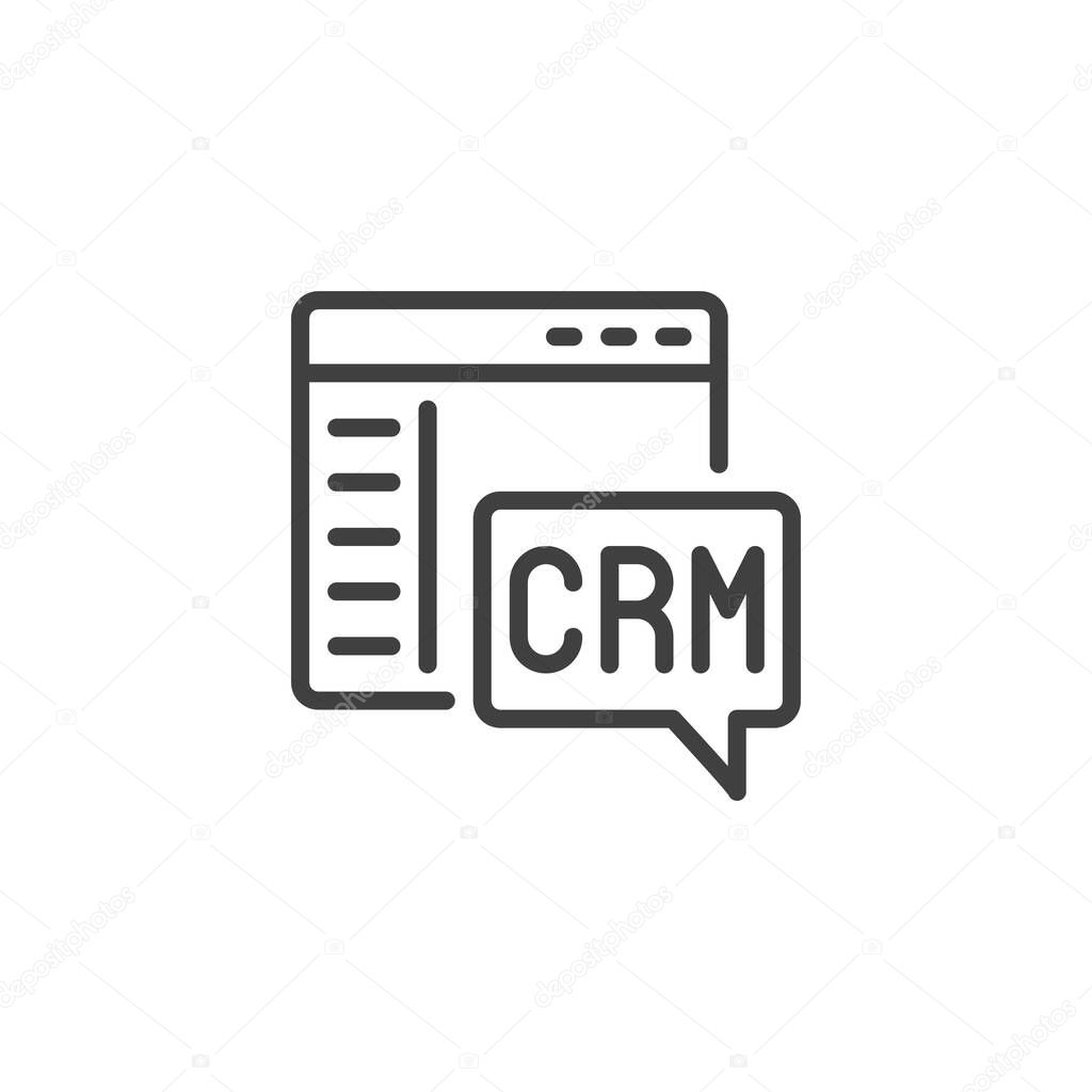 Customer relationship management line icon. linear style sign for mobile concept and web design. CRM outline vector icon. Symbol, logo illustration. Vector graphics