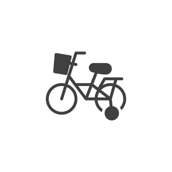 儿童自行车矢量图标 填写了移动概念和网页设计的平面标志 儿童自行车标志 标识插图 矢量图形 — 图库矢量图片