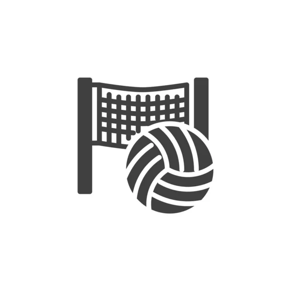 Filet Volley Ball Icône Vecteur Balle Panneau Plat Rempli Pour — Image vectorielle