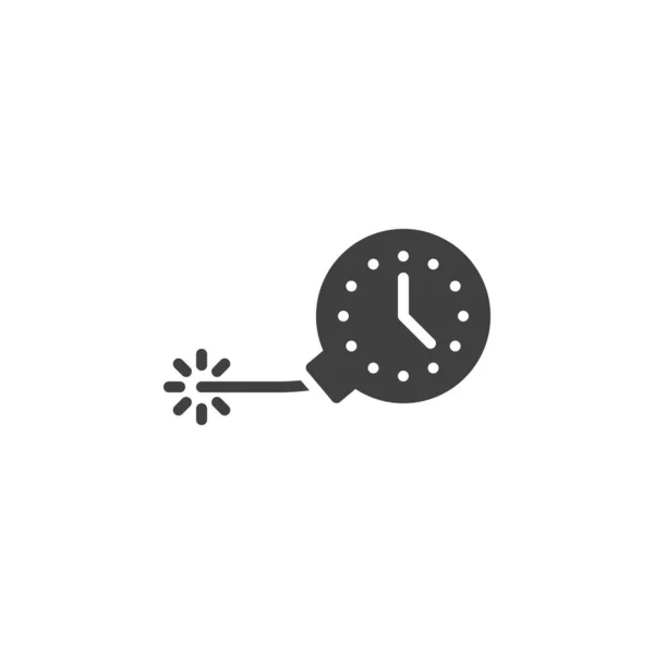 截止期矢量图标 填写了移动概念和网页设计的平面标志 炸弹时钟字形图标 标识插图 矢量图形 — 图库矢量图片