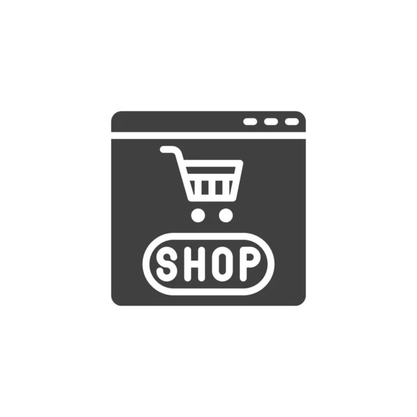 Das Symbol Des Online Shops Symbolisiert Digitale Schaufenster Optimieren Sie — Stockvektor