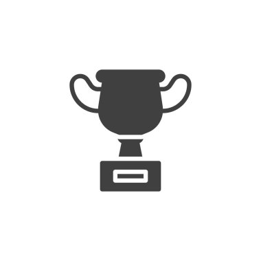 Kupa kabı vektör simgesi. Mobil konsept ve web tasarımı için düz tabela. Kazanan kupa simgesi. Sembol, logo çizimi. Vektör grafikleri