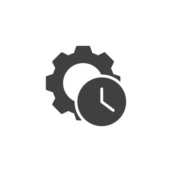 Icono Vector Eficiencia Eficacia Control Tiempo Llenado Signo Plano Para — Vector de stock