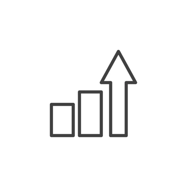 Improvement Line Icon Increase Arrow Diagram Linear Style Sign Mobile — Stock Vector