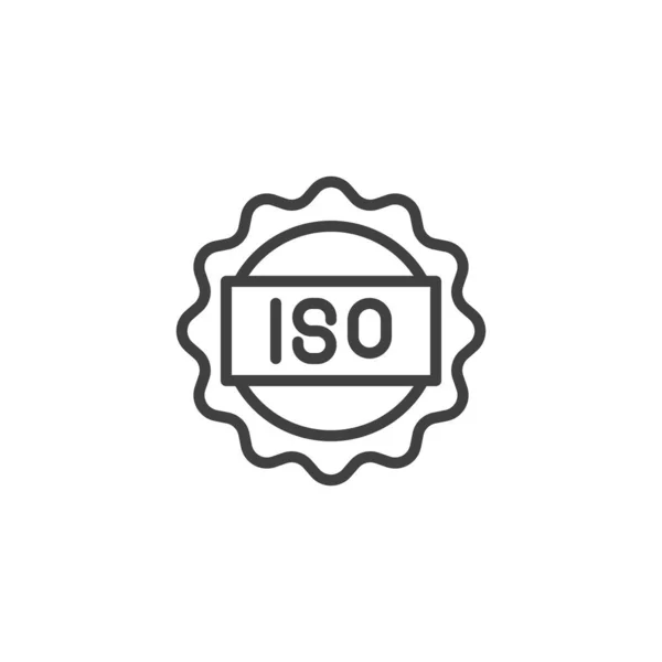 Icône Ligne Certifié Iso Signe Style Linéaire Pour Concept Mobile — Image vectorielle