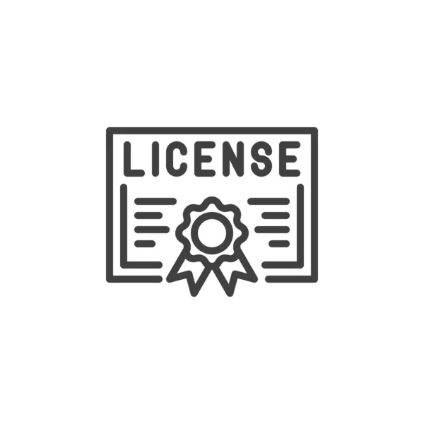 Піктограма Рядка Ліцензійного Сертифіката Знак Лінійного Стилю Мобільної Концепції Веб — стоковий вектор