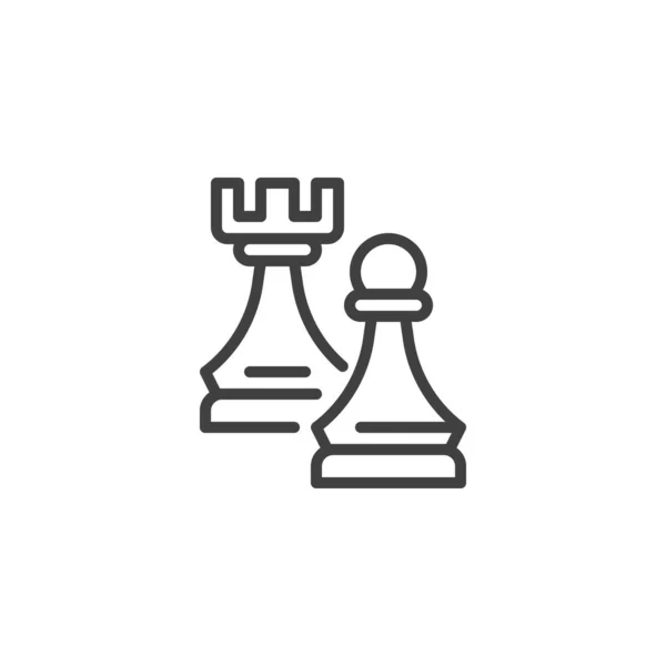Ikona Strategie Šachů Lineární Styl Značky Pro Mobilní Koncept Web — Stockový vektor