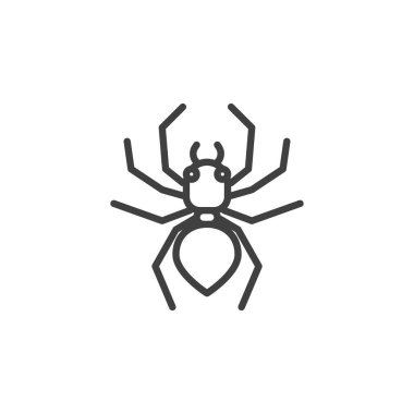 Örümcek çizgi ikonu. Mobil konsept ve web tasarımı için doğrusal biçim işareti. Örümcek çizgisi vektör simgesi. Sembol, logo çizimi. Vektör grafikleri